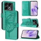 For Infinix Note 40 5G Embossed Butterfly Leather Phone Case(Green) - 1