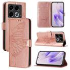 For Infinix Note 40 5G Embossed Butterfly Leather Phone Case(Rose Gold) - 1