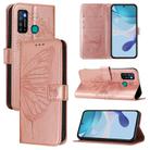 For Infinix Hot 9 / 9 Pro Embossed Butterfly Leather Phone Case(Rose Gold) - 1
