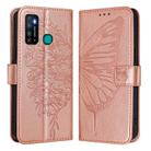 For Infinix Hot 9 / 9 Pro Embossed Butterfly Leather Phone Case(Rose Gold) - 2