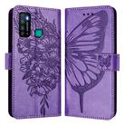 For Infinix Hot 9 / 9 Pro Embossed Butterfly Leather Phone Case(Light Purple) - 2