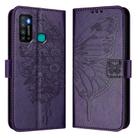 For Infinix Hot 9 / 9 Pro Embossed Butterfly Leather Phone Case(Dark Purple) - 2