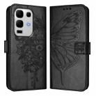 For Infinix Note 50s Embossed Butterfly Leather Phone Case(Black) - 2