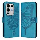 For Infinix Note 50s Embossed Butterfly Leather Phone Case(Blue) - 2
