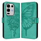 For Infinix Note 50s Embossed Butterfly Leather Phone Case(Green) - 2