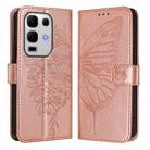 For Infinix Note 50s Embossed Butterfly Leather Phone Case(Rose Gold) - 2