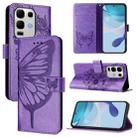 For Infinix Note 50s Embossed Butterfly Leather Phone Case(Light Purple) - 1