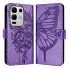 For Infinix Note 50s Embossed Butterfly Leather Phone Case(Light Purple) - 2
