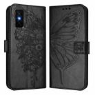 For Infinix GT 30 Pro Embossed Butterfly Leather Phone Case(Black) - 2