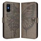 For Infinix GT 30 Pro Embossed Butterfly Leather Phone Case(Grey) - 2