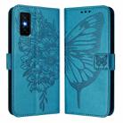 For Infinix GT 30 Pro Embossed Butterfly Leather Phone Case(Blue) - 2