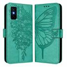 For Infinix GT 30 Pro Embossed Butterfly Leather Phone Case(Green) - 2