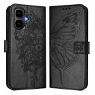 For Infinix Smart 10 4G / Tecno Pop 10 Embossed Butterfly Leather Phone Case(Black) - 2