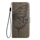 For Infinix Smart 10 4G / Tecno Pop 10 Embossed Butterfly Leather Phone Case(Grey) - 3