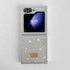 For Samsung Galaxy Z Flip3 5G PC Full Diamond Shockproof Folding Phone Case with Swan Logo(Silver) - 2