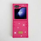 For Samsung Galaxy Z Flip4 5G PC Full Diamond Shockproof Folding Phone Case with Swan Logo(Rose Red) - 2