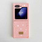 For Samsung Galaxy Z Flip4 5G PC Full Diamond Shockproof Folding Phone Case with Swan Logo(Pink) - 2