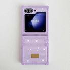 For Samsung Galaxy Z Flip4 5G PC Full Diamond Shockproof Folding Phone Case with Swan Logo(Purple) - 2