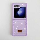 For Samsung Galaxy Z Flip5 5G PC Full Diamond Shockproof Folding Phone Case with Diamond Logo(Purple) - 2