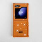 For Samsung Galaxy Z Flip5 5G PC Full Diamond Shockproof Folding Phone Case with Diamond Logo(Orange) - 2