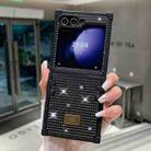 For Samsung Galaxy Z Flip4 5G PC Full Diamond Shockproof Folding Phone Case with Diamond Logo(Black) - 1