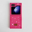 For Samsung Galaxy Z Flip4 5G PC Full Diamond Shockproof Folding Phone Case with Diamond Logo(Rose Red) - 2