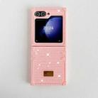 For Samsung Galaxy Z Flip4 5G PC Full Diamond Shockproof Folding Phone Case with Diamond Logo(Pink) - 2