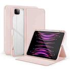 For iPad Air 13 2024 / Pro 12.9 2022 2-Fold Clear Acrylic Leather Tablet Case(Baby Pink) - 1