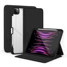 For iPad Air 13 2024 / Pro 12.9 2022 2-Fold Clear Acrylic Leather Tablet Case(Black) - 1