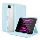 For iPad Pro 11 2022/2021/2020/2018 2-Fold Clear Acrylic Leather Tablet Case(Ice Blue) - 1