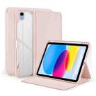 For iPad 10th Gen 10.9 2022 2-Fold Clear Acrylic Leather Tablet Case(Baby Pink) - 1