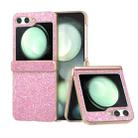 For Samsung Galaxy Z Flip5 Glitter Powder Diamond Paint Shockproof Phone Case(Purple Pink) - 1