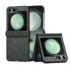 For Samsung Galaxy Z Flip5 Glitter Powder Diamond Paint Shockproof Phone Case(Black Green) - 1