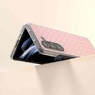 For Samsung Galaxy Z Fold5 5G Woven Texture Frosted Translucent Frame PU Phone Case(Pink) - 3