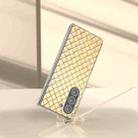 For Samsung Galaxy Z Fold5 5G Woven Texture Frosted Translucent Frame PU Phone Case(Gold) - 2