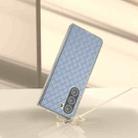 For Samsung Galaxy Z Fold5 5G Woven Texture Frosted Translucent Frame PU Phone Case(Light Blue) - 2