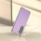 For Samsung Galaxy Z Fold5 5G Woven Texture Frosted Translucent Frame PU Phone Case(Purple) - 2