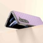 For Samsung Galaxy Z Fold5 5G Woven Texture Frosted Translucent Frame PU Phone Case(Purple) - 3