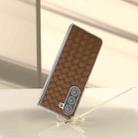 For Samsung Galaxy Z Fold5 5G Woven Texture Frosted Translucent Frame PU Phone Case(Brown) - 2