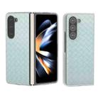 For Samsung Galaxy Z Fold6 5G Woven Texture Frosted Translucent Frame PU Phone Case(Light Green) - 1