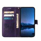 For vivo iQOO Z9 / iQOO Z9 Turbo 5G Embossed Butterfly Leather Phone Case(Dark Purple) - 3