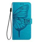 For vivo V27 5G/V27 Pro 5G Global Embossed Butterfly Leather Phone Case(Blue) - 2