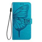For vivo V27e 4G Global / T2 4G Global Embossed Butterfly Leather Phone Case(Blue) - 2