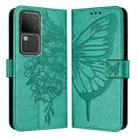 For vivo V30 5G/V30 Pro 5G Global Embossed Butterfly Leather Phone Case(Green) - 1