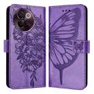 For vivo V30e 5G Global Embossed Butterfly Leather Phone Case(Light Purple) - 1