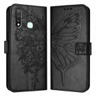 For vivo Y19/Y5s/U3/U20/Z5i Embossed Butterfly Leather Phone Case(Black) - 1