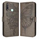 For vivo Y19/Y5s/U3/U20/Z5i Embossed Butterfly Leather Phone Case(Grey) - 1