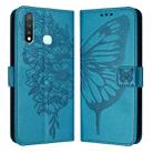 For vivo Y19/Y5s/U3/U20/Z5i Embossed Butterfly Leather Phone Case(Blue) - 1