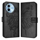 For vivo Y38 5G Embossed Butterfly Leather Phone Case(Black) - 1