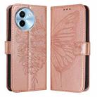 For vivo Y38 5G Embossed Butterfly Leather Phone Case(Rose Gold) - 1